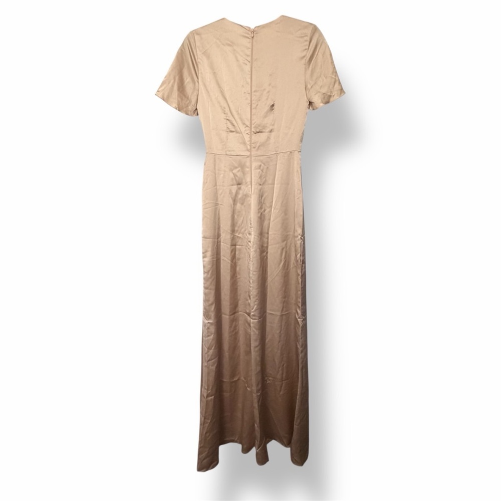 Show Me Your Mumu Rome Twist Gown Champagne Luxe Satin Maxi Dress - Picture 3 of 7